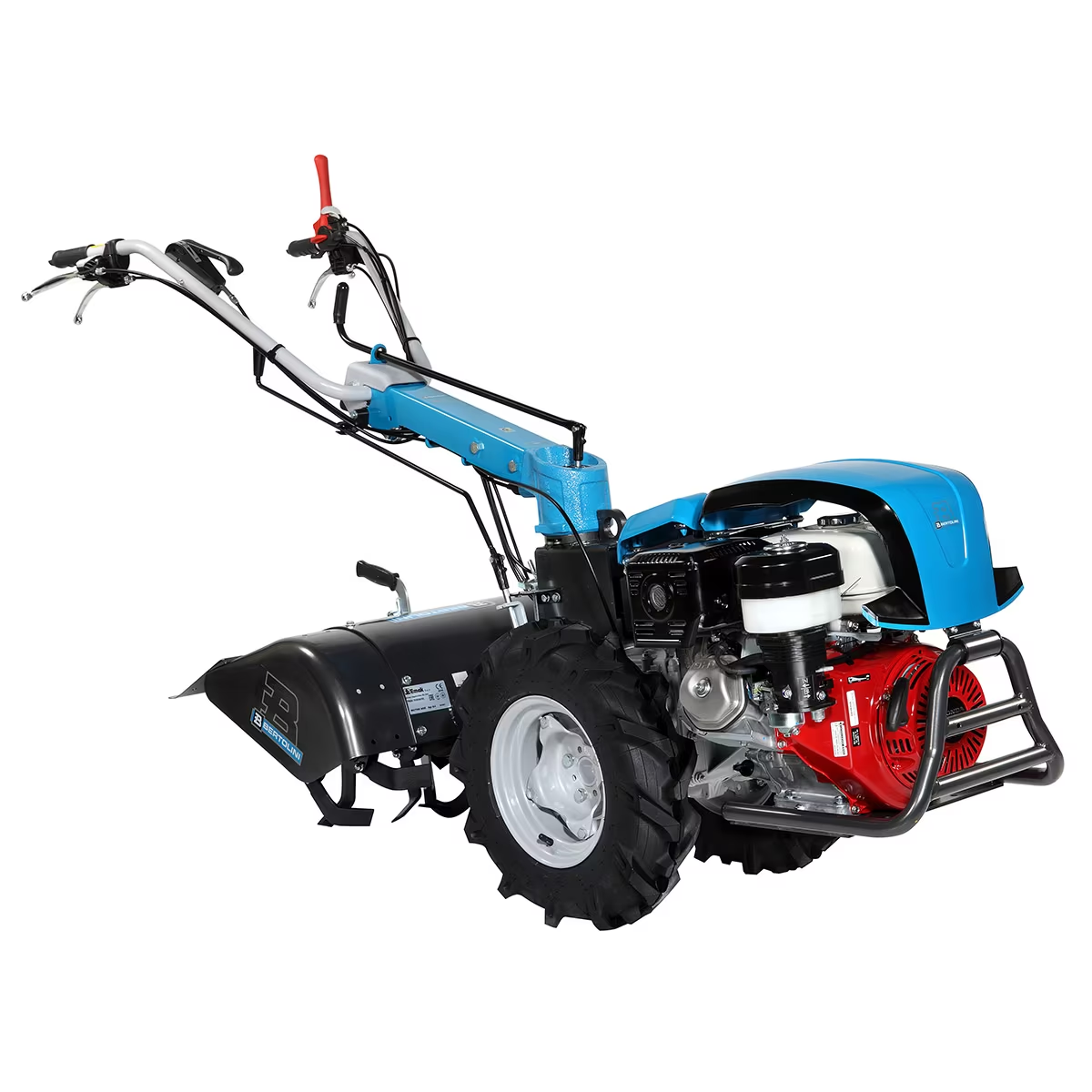 Bertolini 417 two-wheel walk-behind tractor with tiller box attachment for professional farms 
