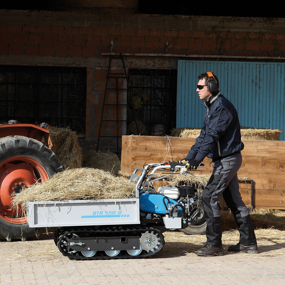 Bertolini BTR 550 transporter with power dumping moving farm materials